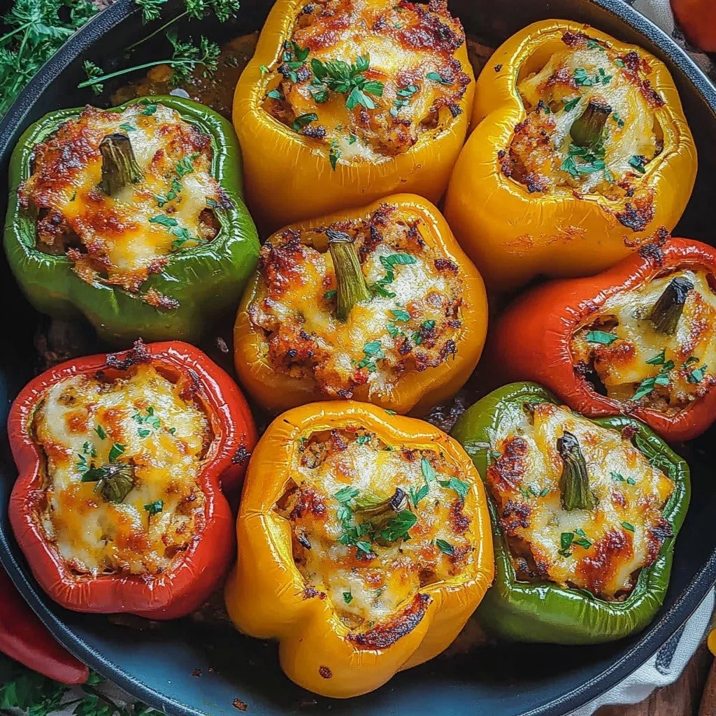 Recette simple de poivrons farcis aux légumes et viandes