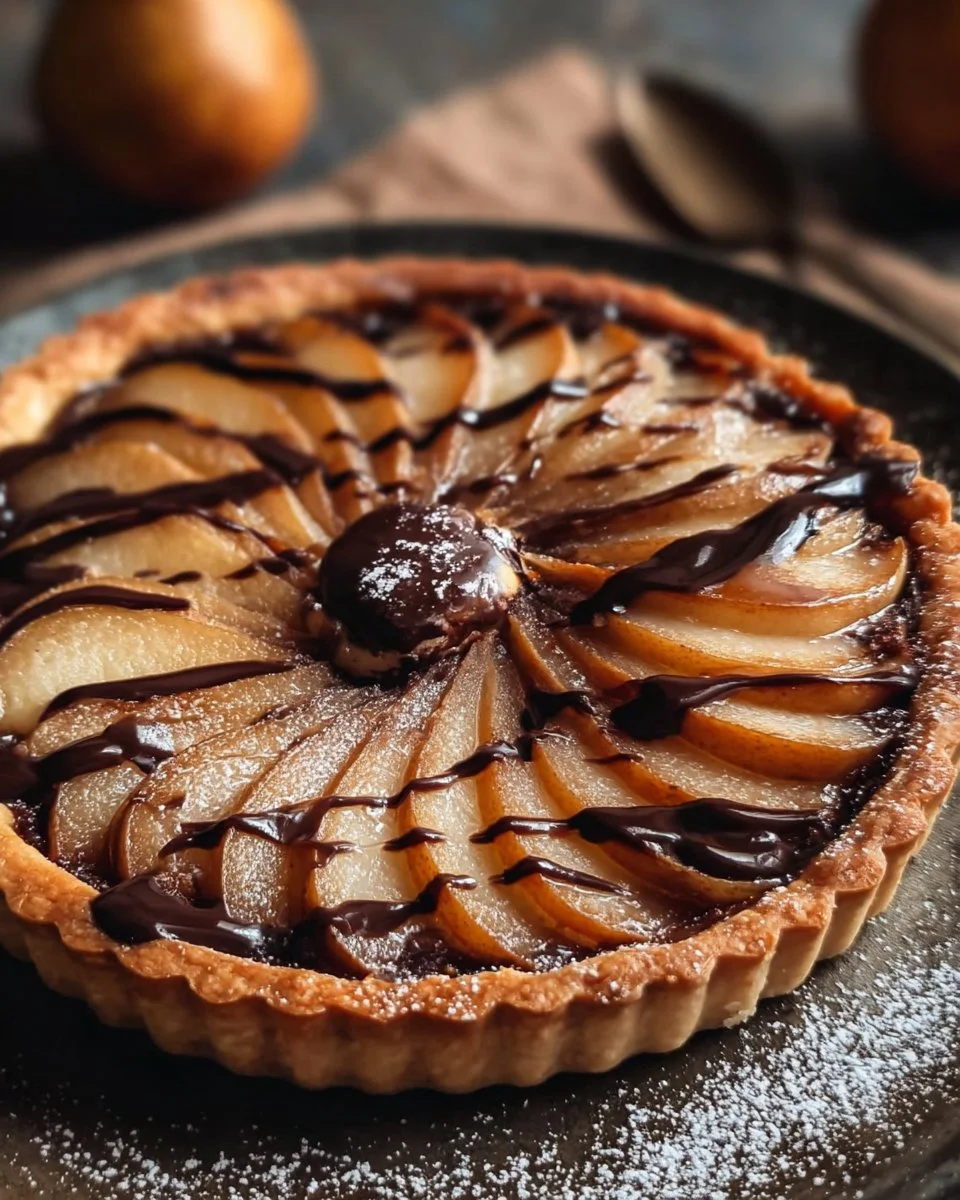 Tarte Poire-Chocolat sur Pâte Feuilletée, un dessert savoureux et gourmand