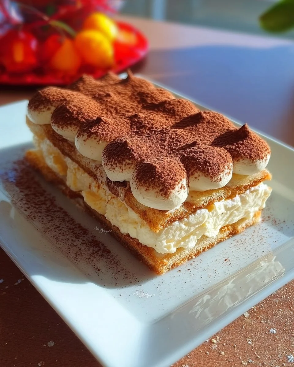 Bûche façon tiramisu au mascarpone, un dessert festif délicieux et crémeux