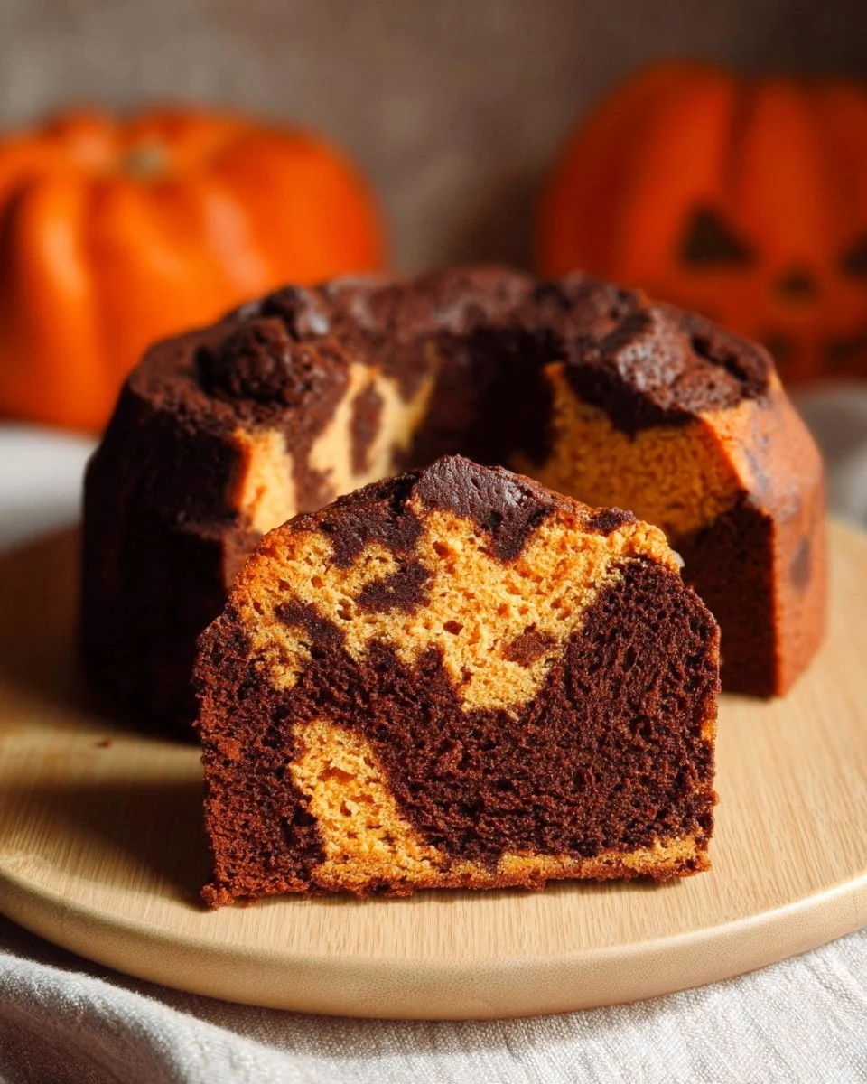 Gâteau marbré au chocolat moelleux avec une belle présentation tranchée