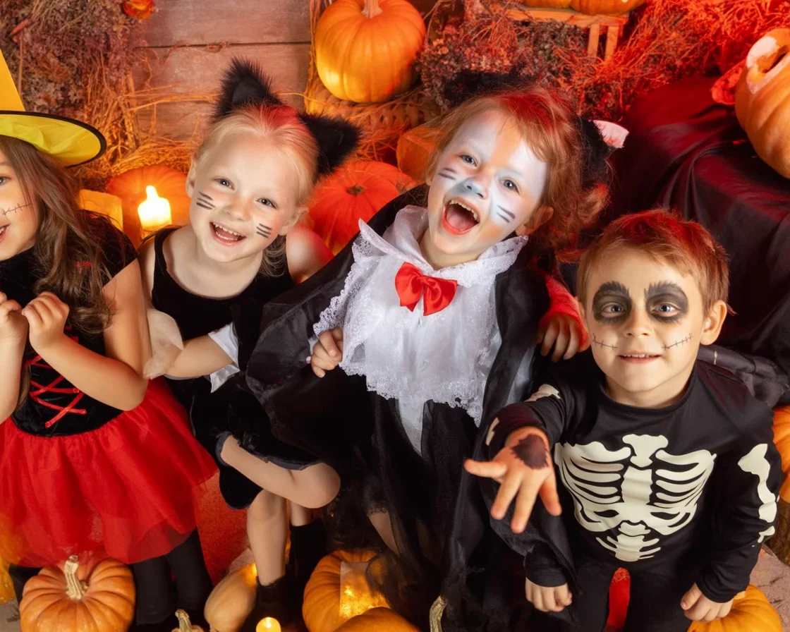 Enfants déguisés pour Halloween en France, célébration traditionnelle du 31 octobre