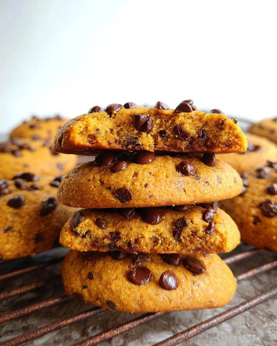 Cookies à la citrouille et aux pépites de chocolat dorés et moelleux
