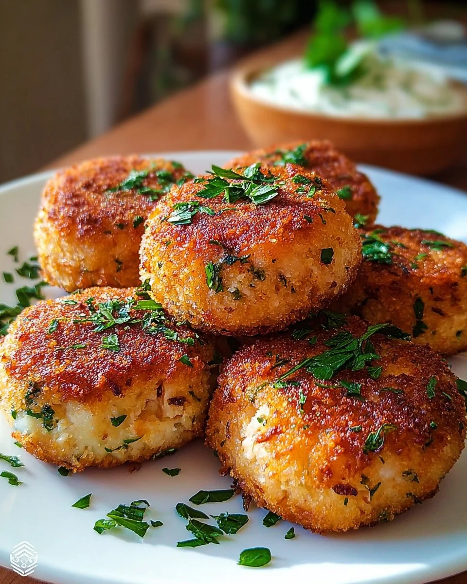 Croquettes de thon aux herbes fraîches, délicieuses et appétissantes.