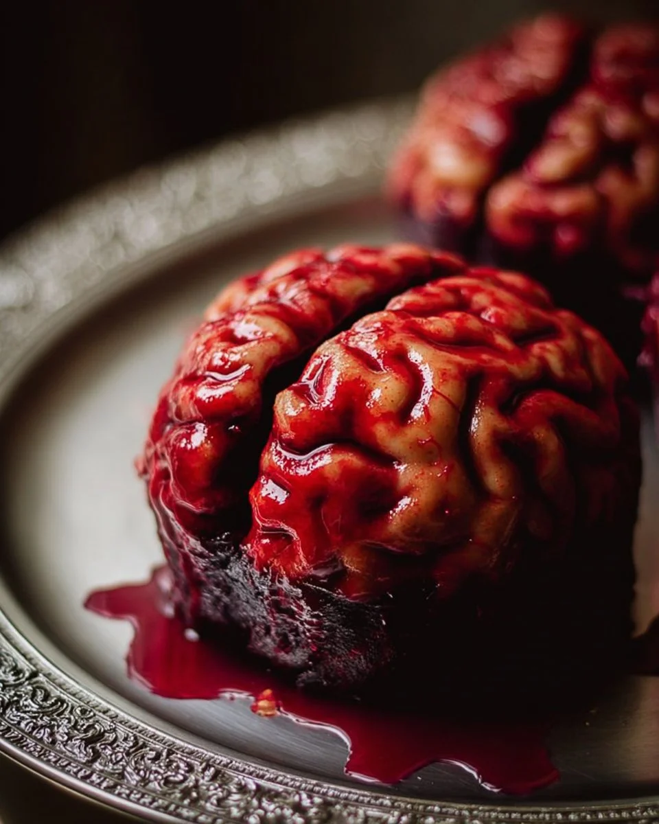 Gâteau Cerveau Terrifiant décoré pour Halloween
