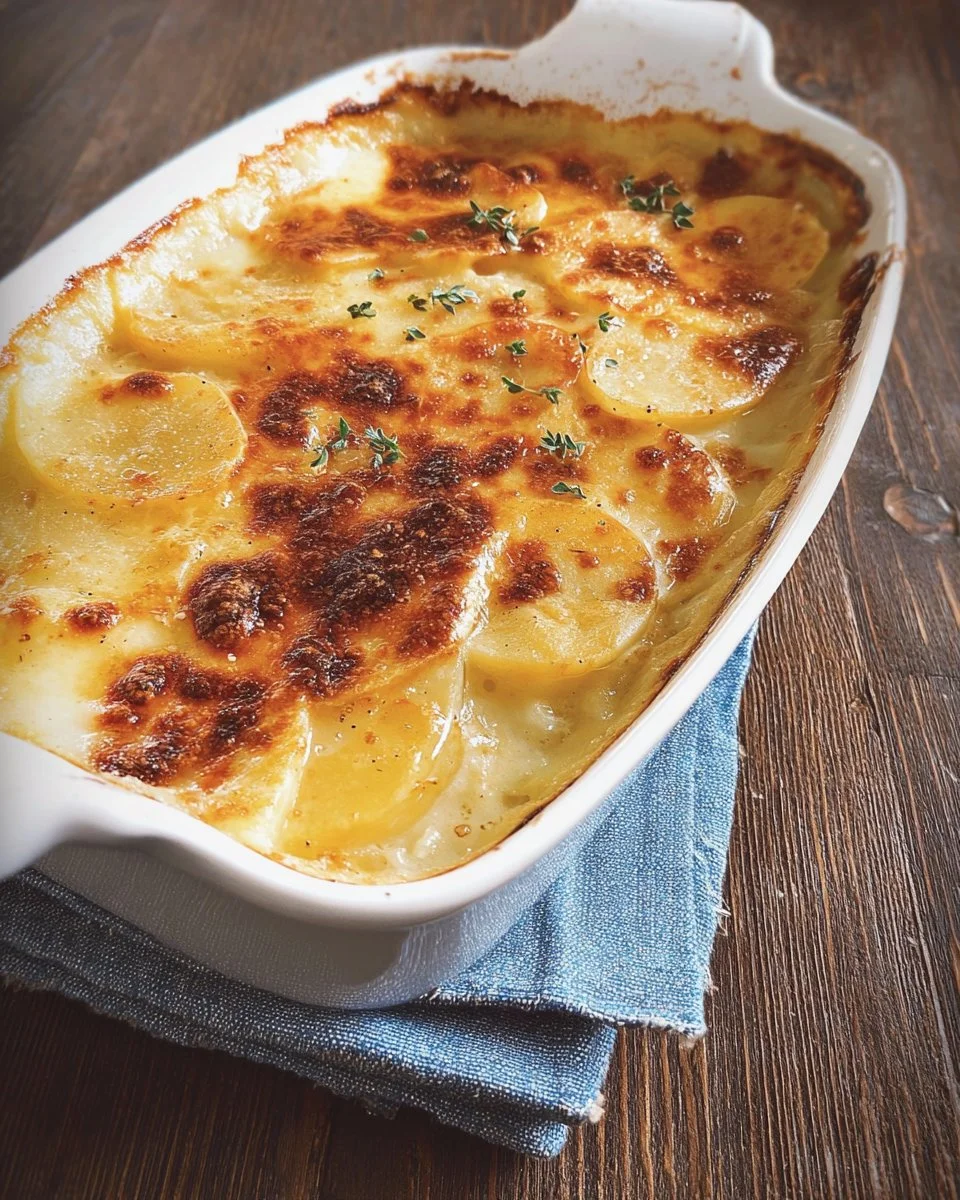Gratin dauphinois crémeux avec des pommes de terre et du fromage
