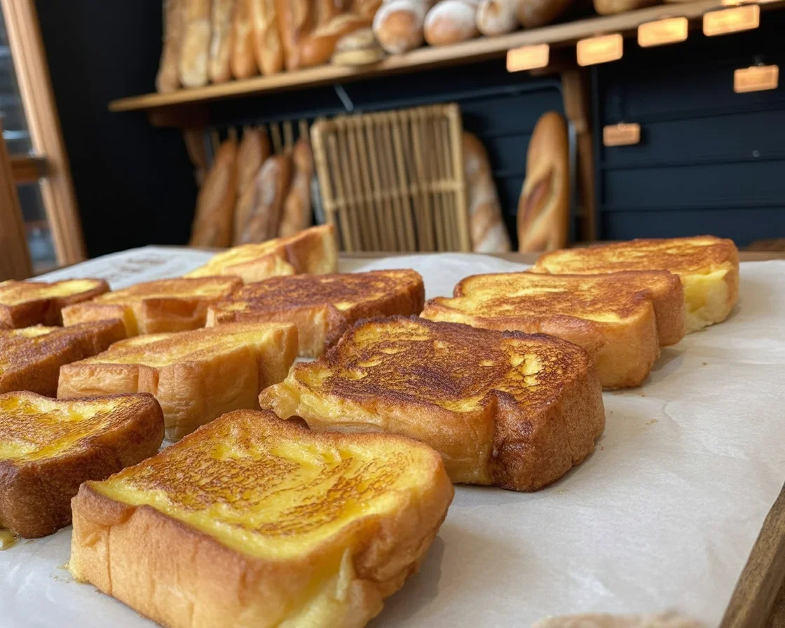 Recette de pain perdu croustillant, préparé avec brioche, œufs et lait.