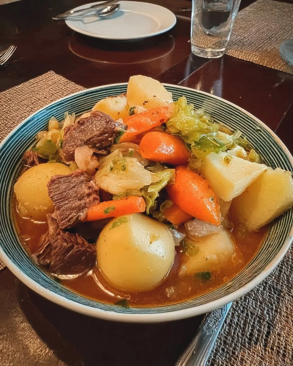 Plat de potée lorraine traditionnel, riche en légumes et viande