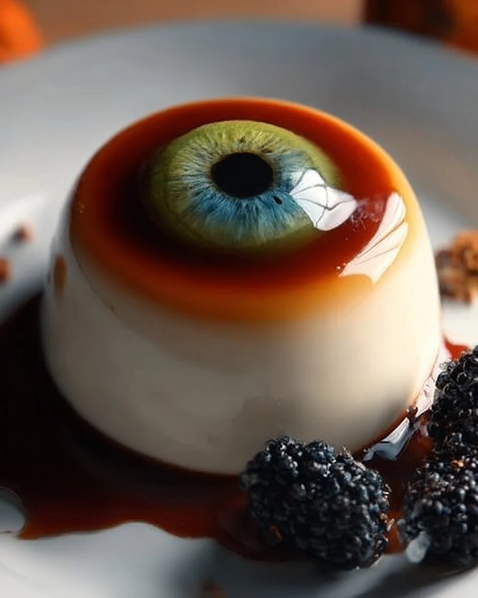 Panna cotta végane spéciale Halloween avec décorations festives