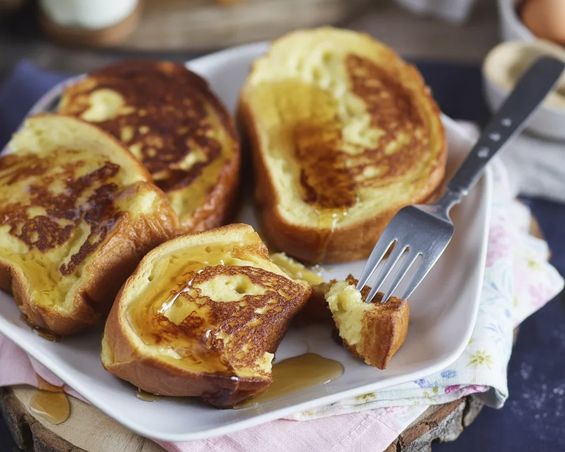 Recette pour le pain perdu facile : pain rassis, œufs, lait, sucre pour une dégustation gourmande.