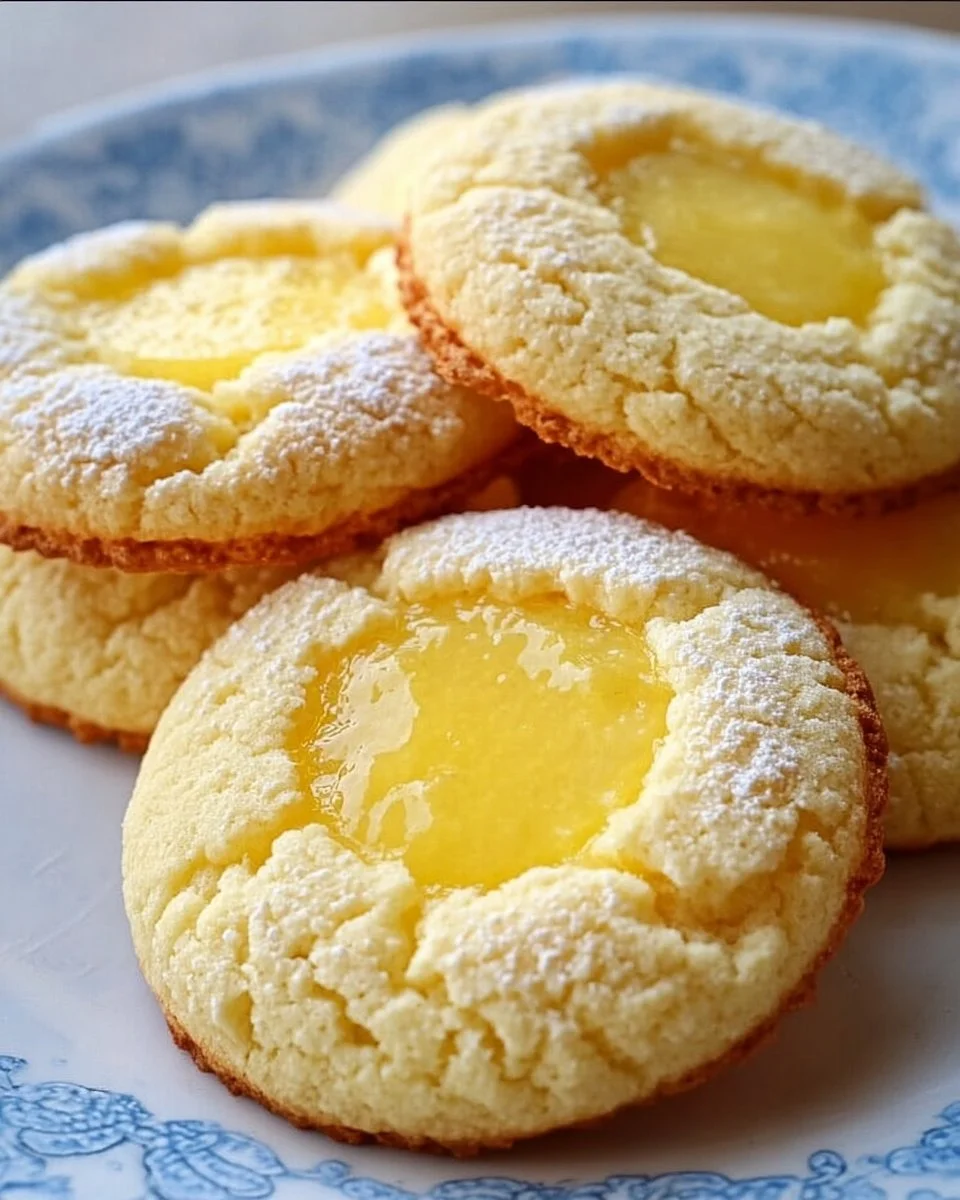Biscuits au citron sans gluten sur une assiette, prêts à déguster.