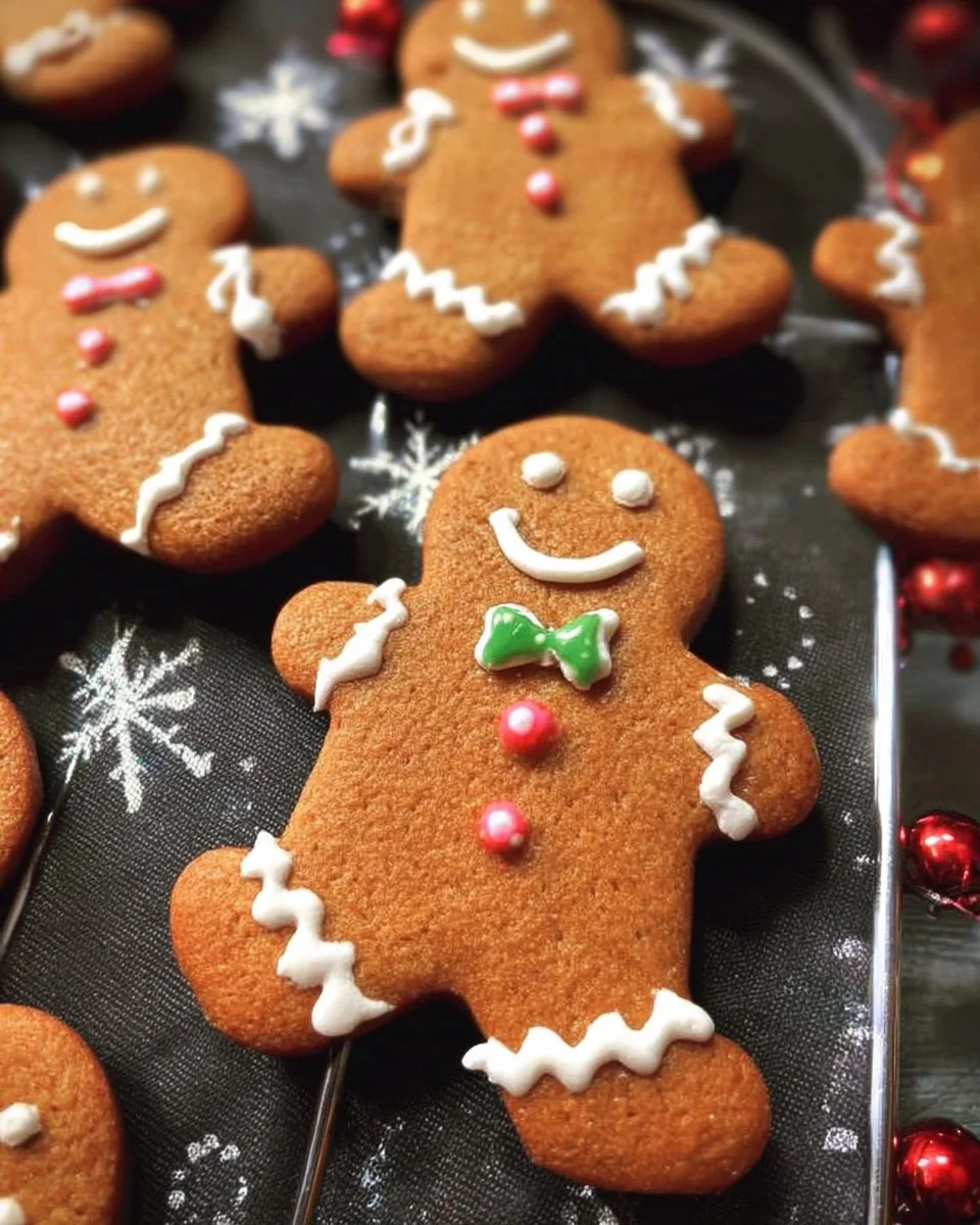 Biscuits bonhomme en pain d'épices décorés pour les fêtes
