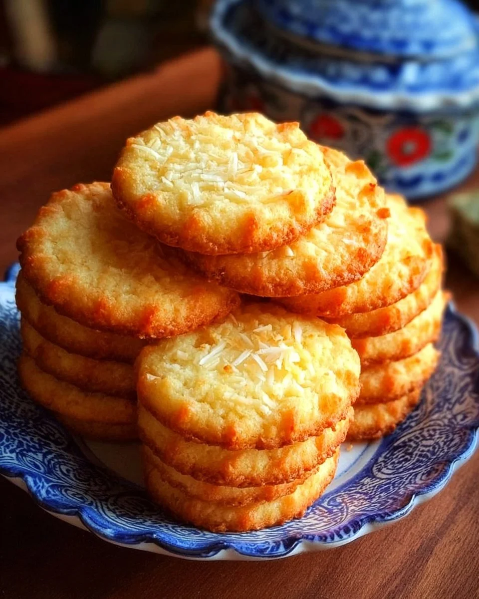 Biscuits bretons à la noix de coco, croustillants et savoureux.