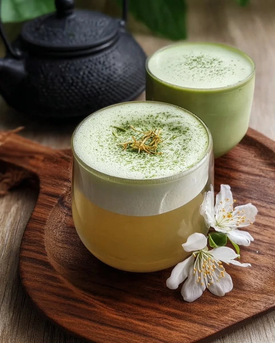 Crème Nuage Matcha au Thé Jasmine, un dessert crémeux et aromatique.