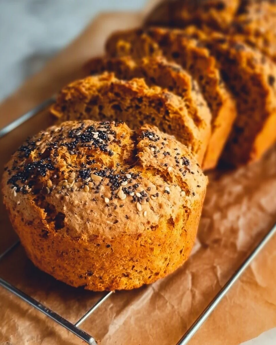Pain aux lentilles corail fraîchement cuit, riche en saveurs et en nutriments