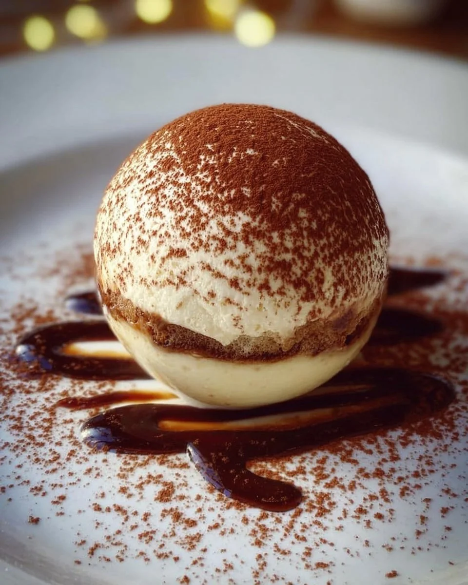 Sphère Glacée au Tiramisu - dessert gourmand et frais