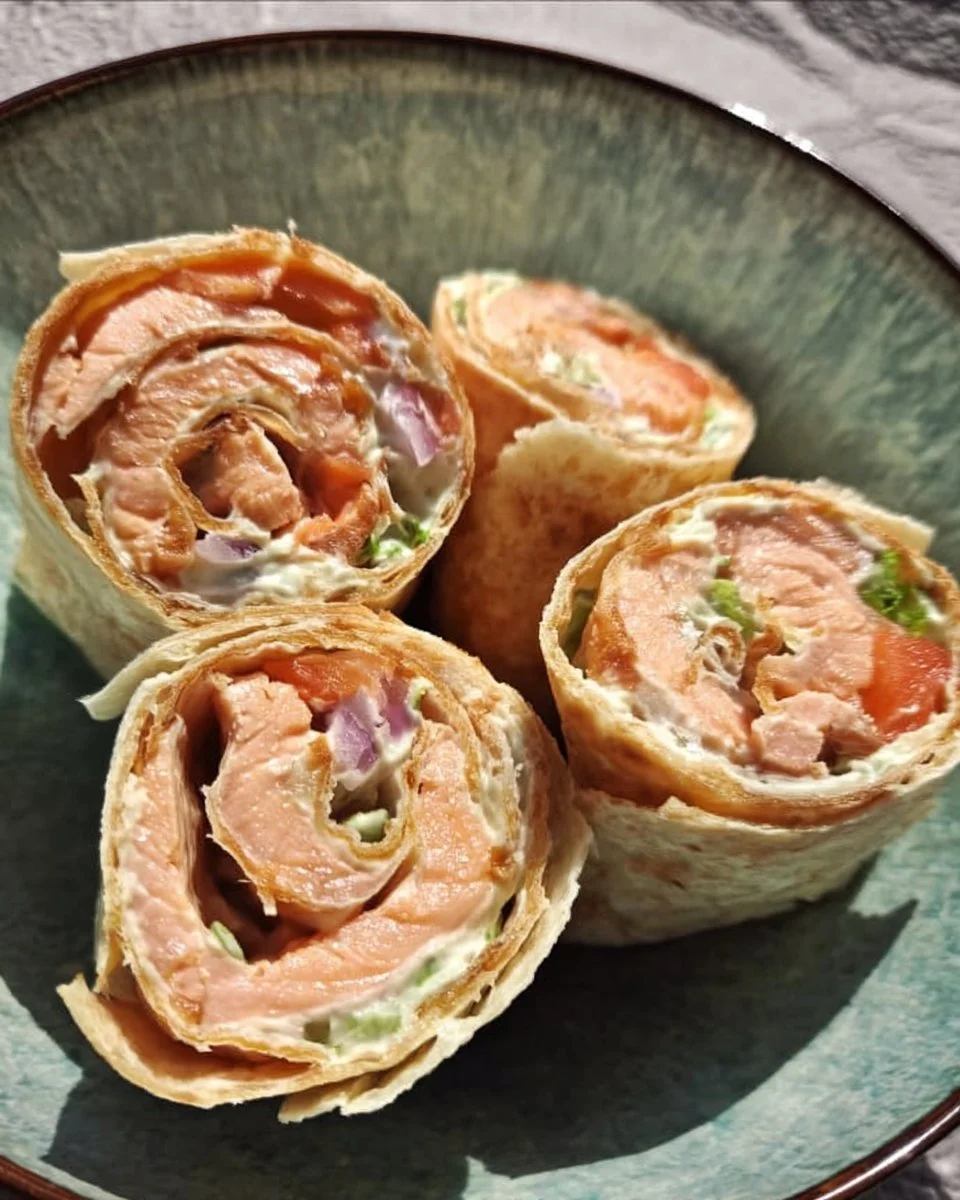 Wrap au saumon frais avec légumes et sauce légère