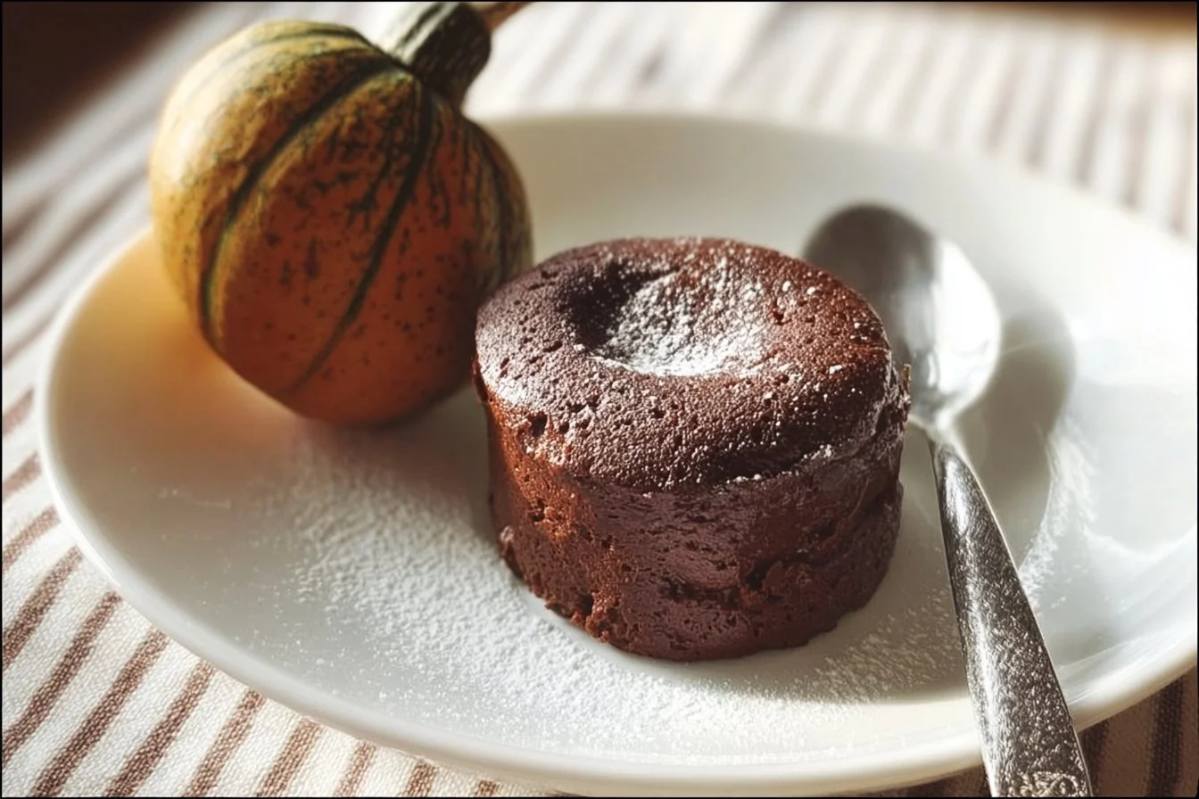 Fondant au Chocolat avec Courge Kuri Rouge, un dessert gourmet délicieux