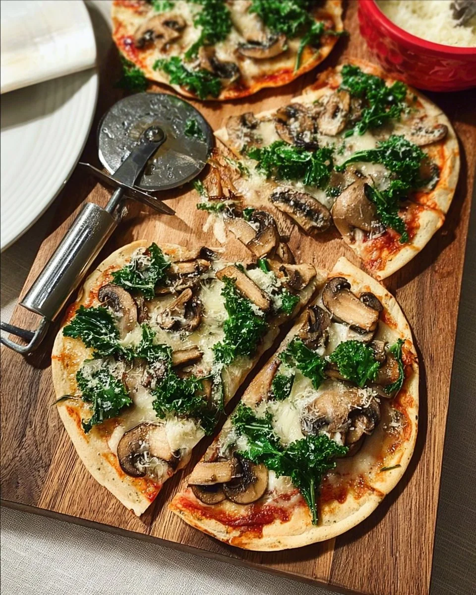Pizzas tortillas garnies de champignons et de kale - RICARDO