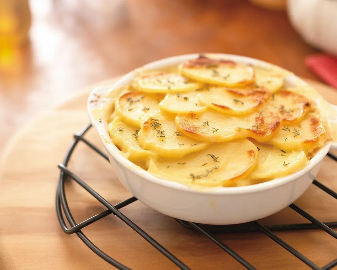 Recette gratin dauphinois facile avec pommes de terre, crème et fromage.