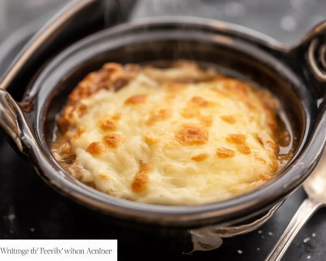 Recette de la soupe à l'oignon classique avec oignons et fromage.