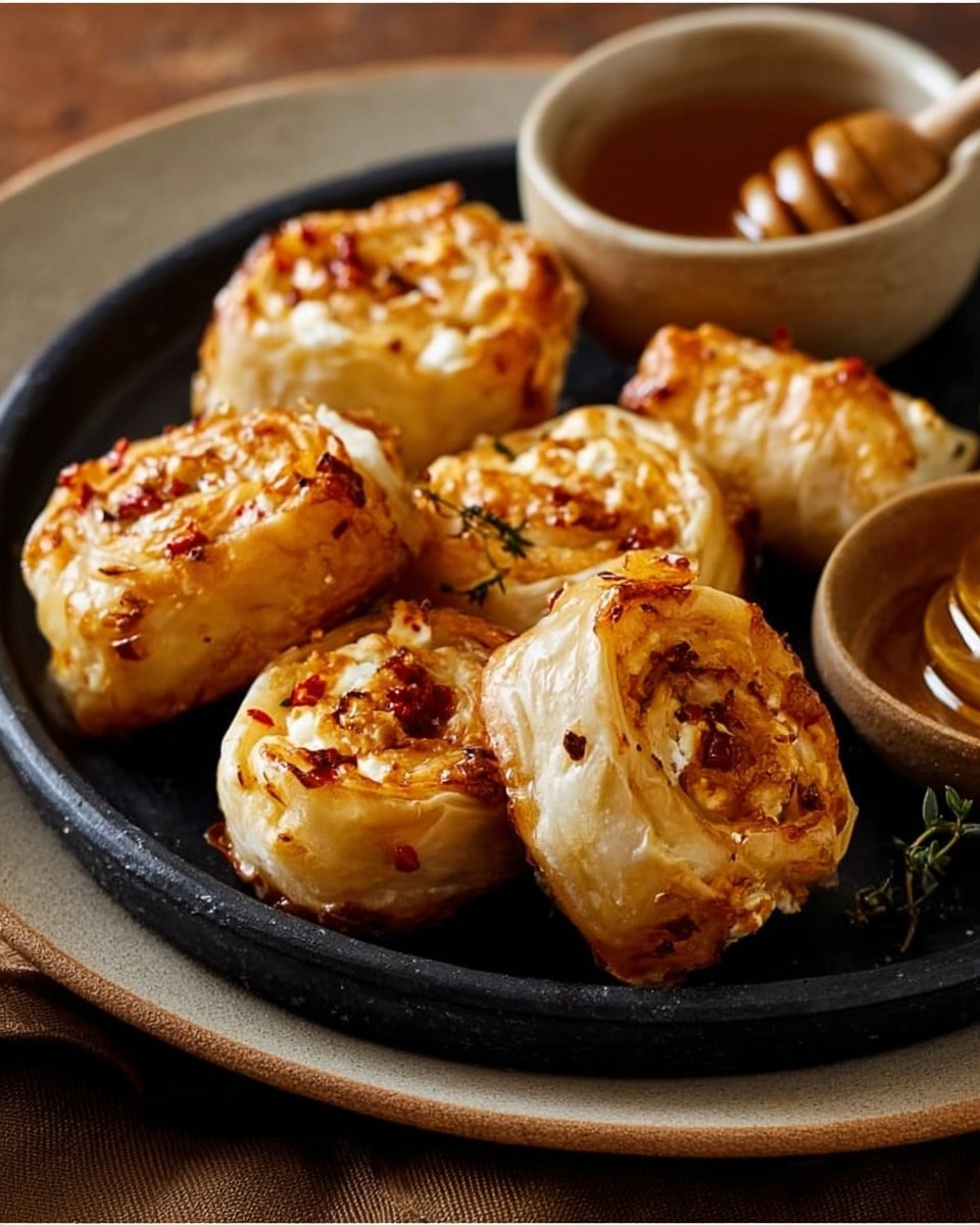Roulés de Feta Croustillants au Miel Épicé