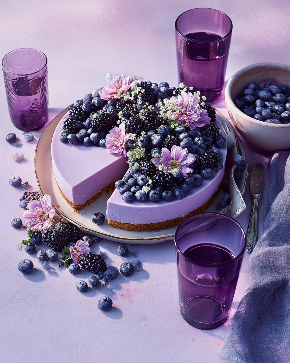 Tarte Sablée à la Panna Cotta de Myrtilles et de Mûres