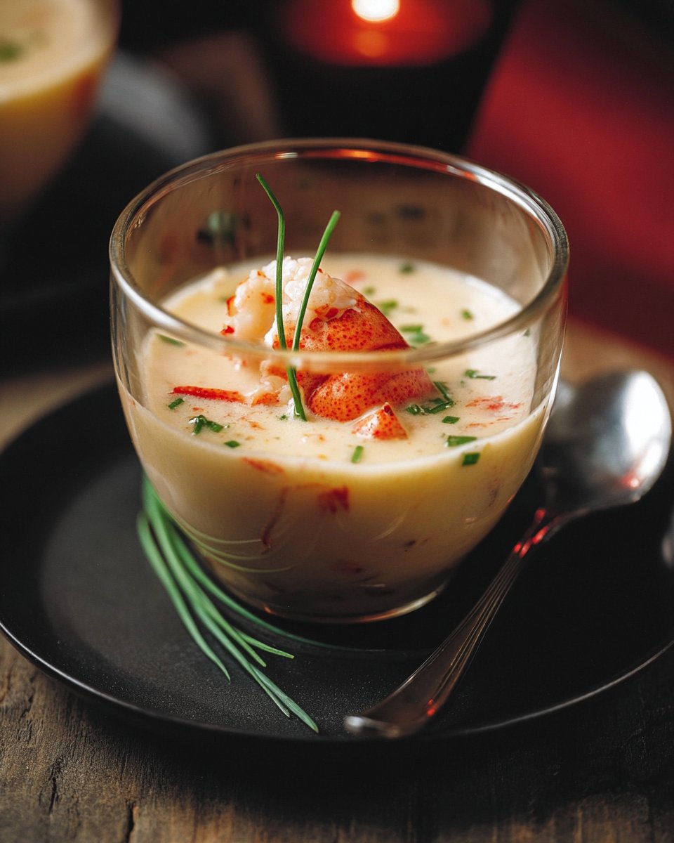 Soupe de homard au chocolat blanc