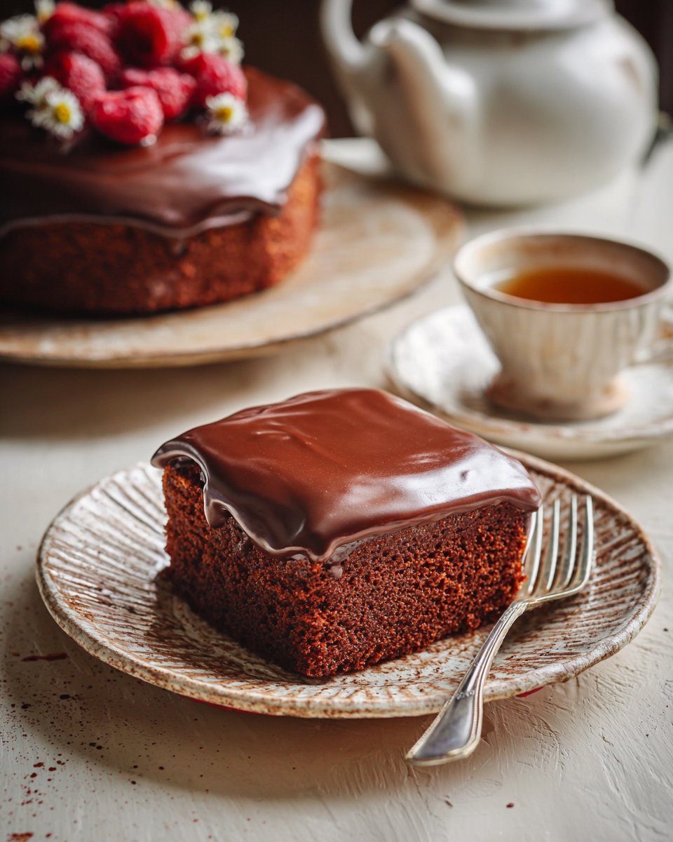 Gâteau au chocolat avec ganache au thé