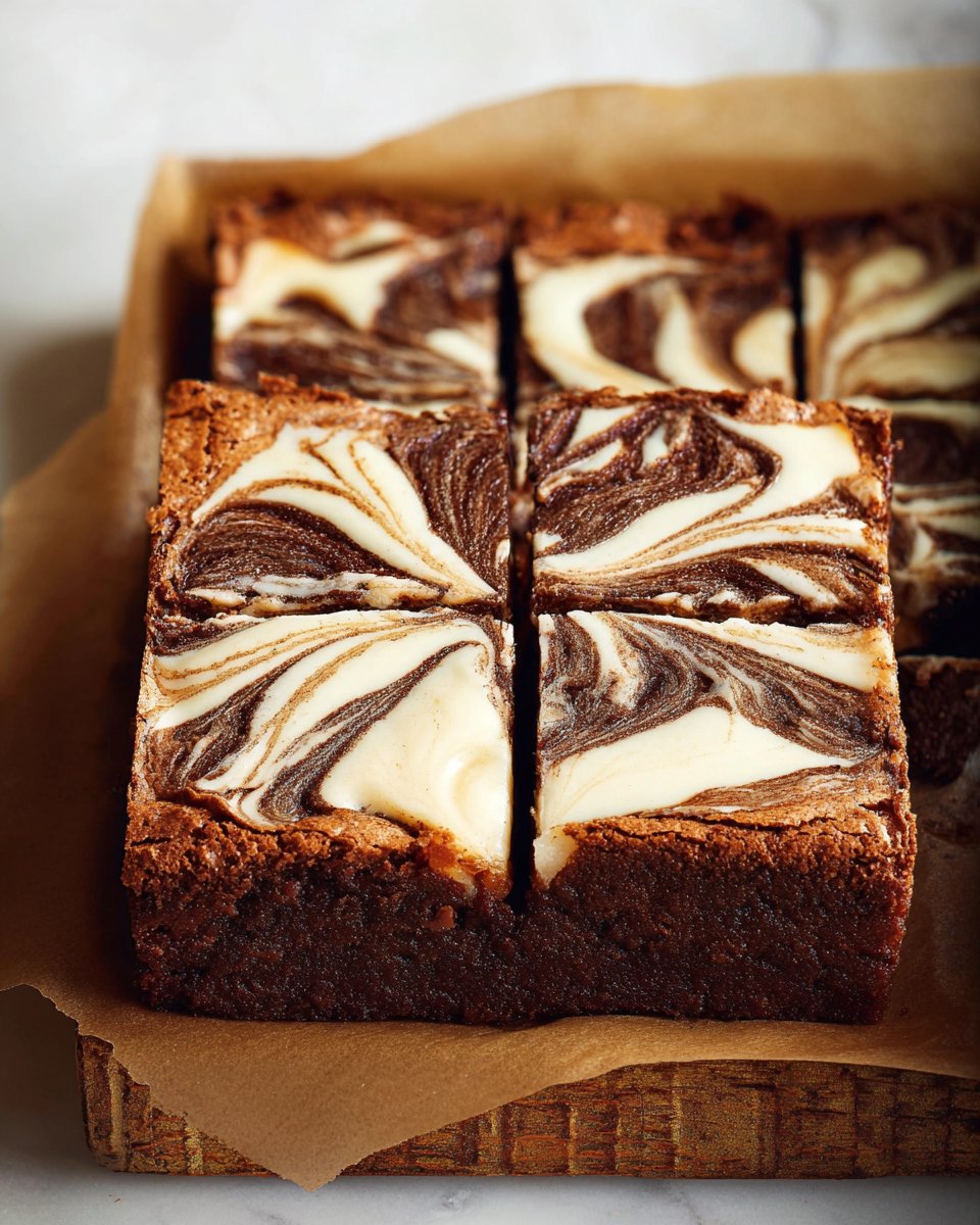 Brownies au fromage à la crème marbrés