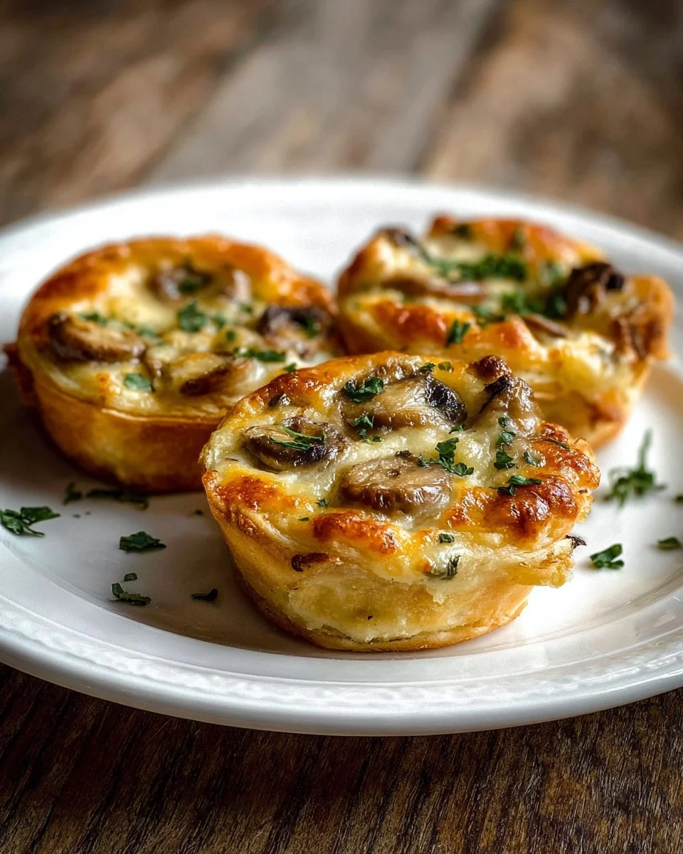 Bouchées croustillantes aux champignons gratinés, délicieuses et appétissantes.