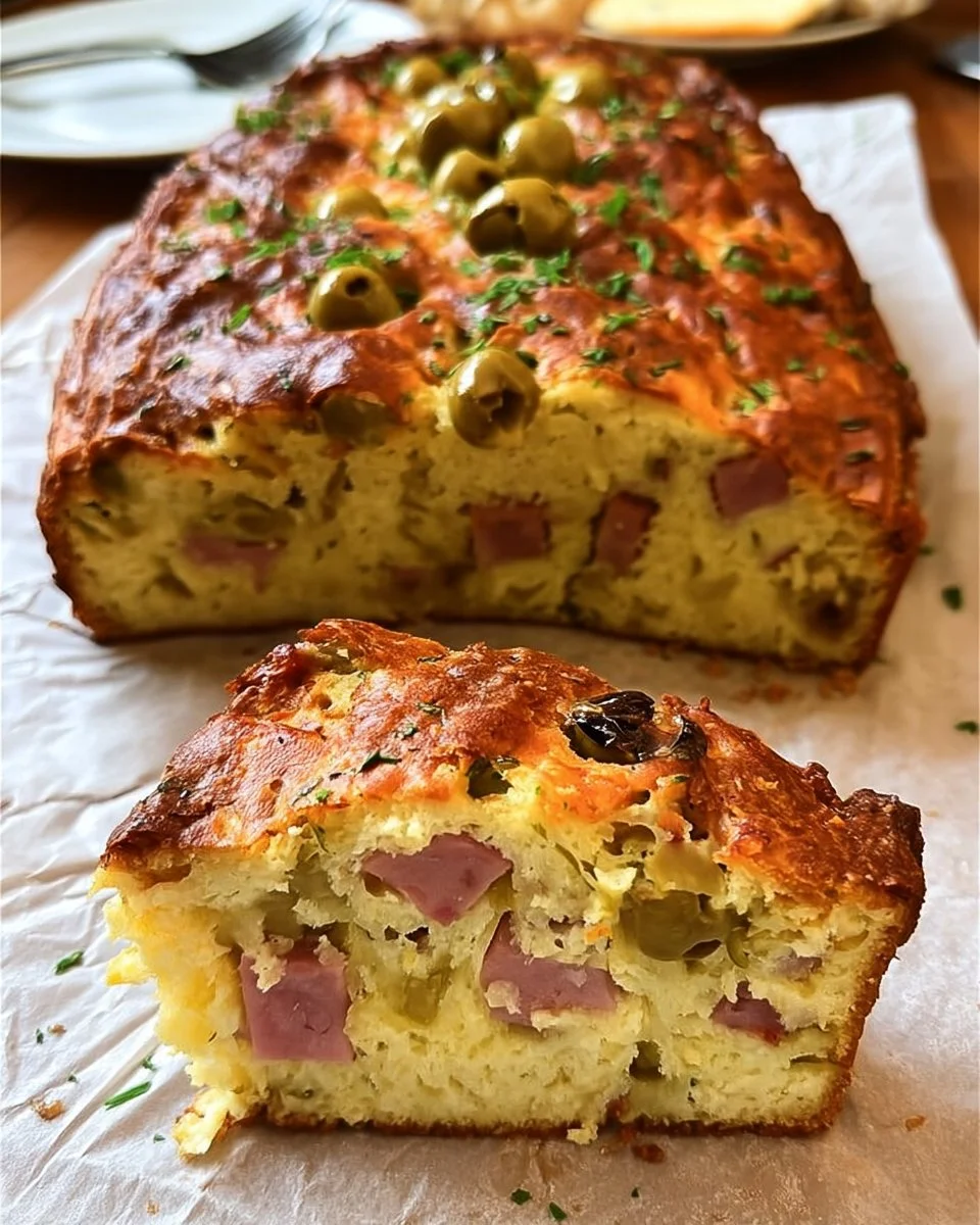 Cake salé au jambon et aux olives, un plat savoureux et convivial