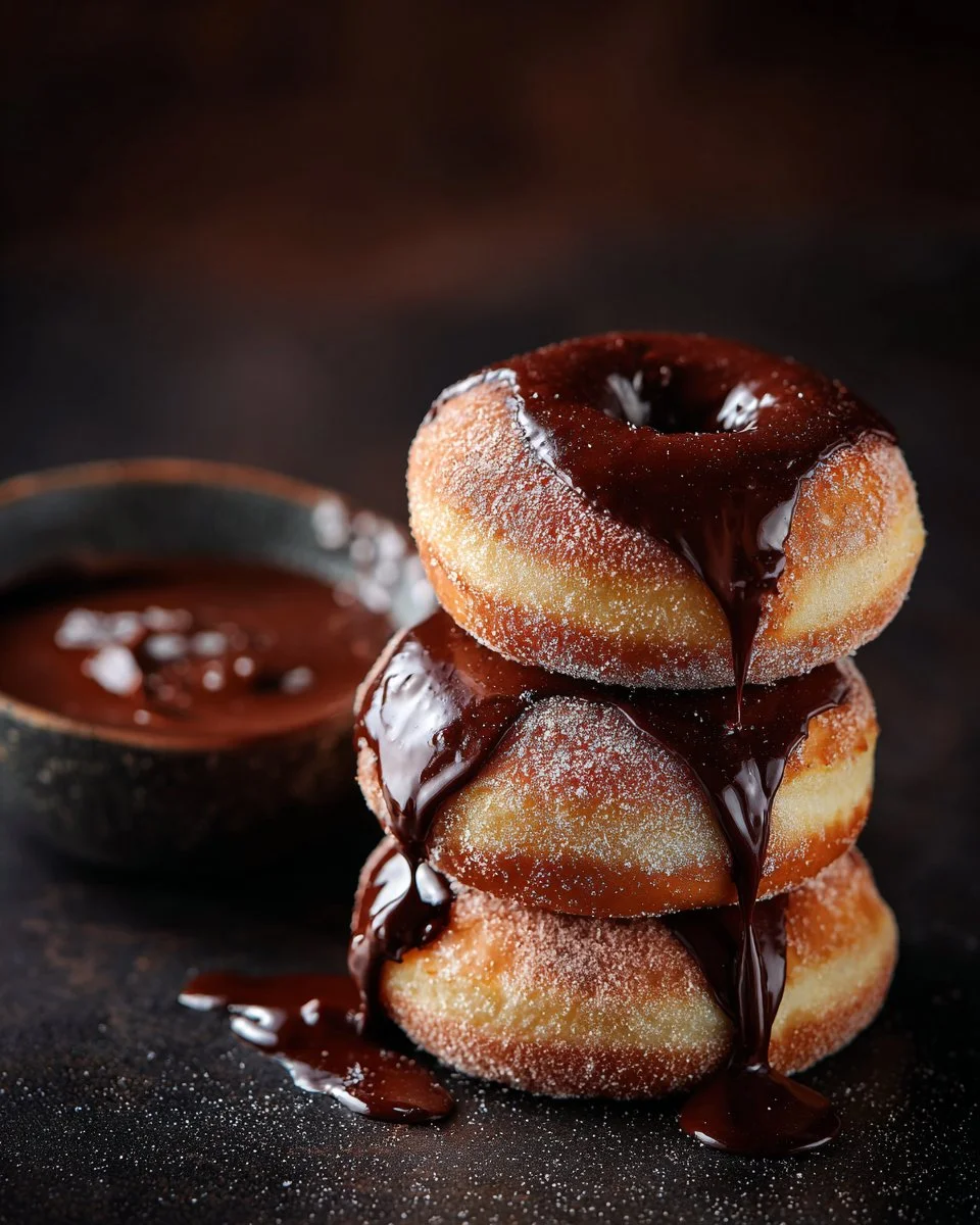 Churros cuits au four ressemblant à des donuts, croustillants et délicieux.