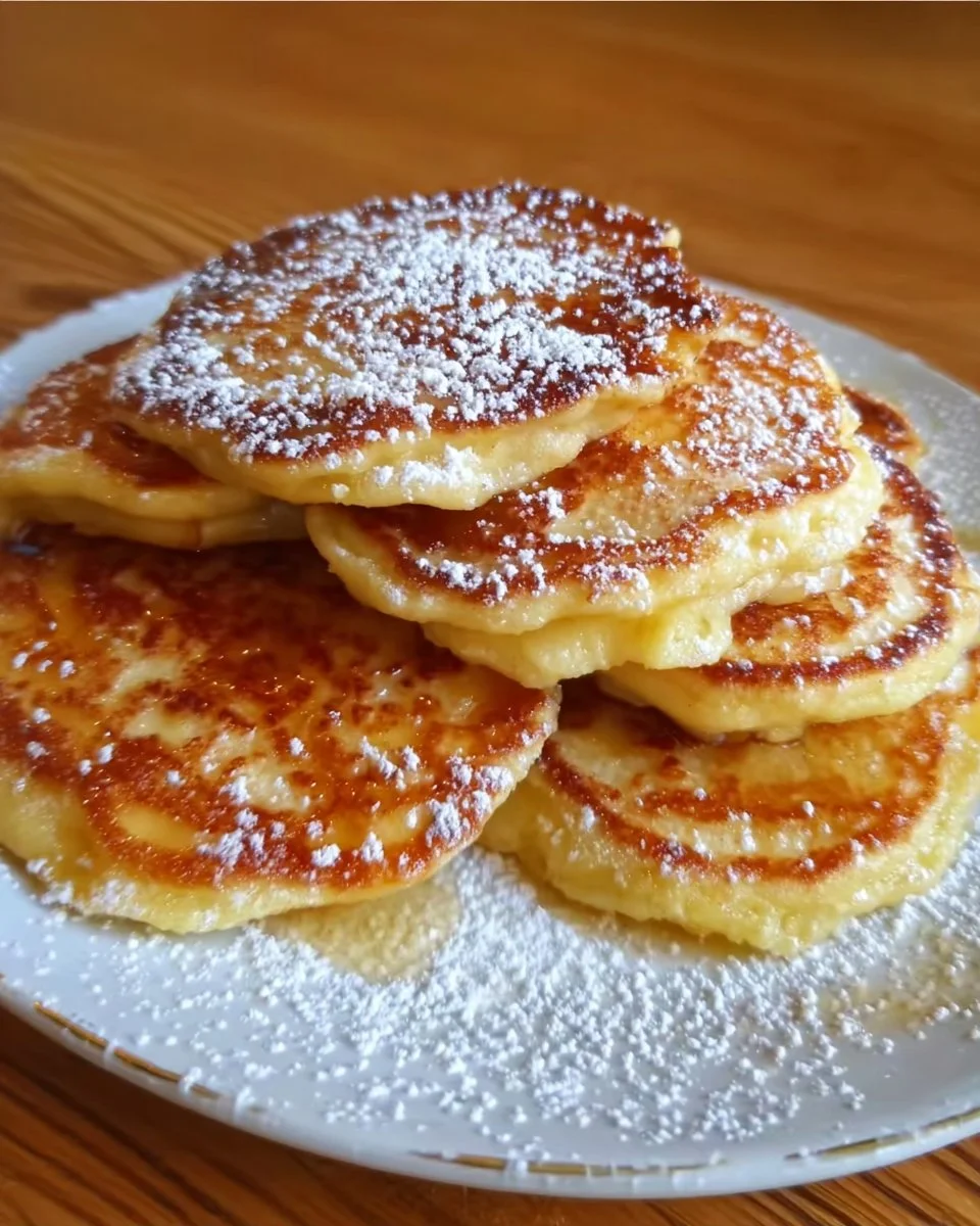 Pancakes aux pommes moelleux et faciles sur une assiette