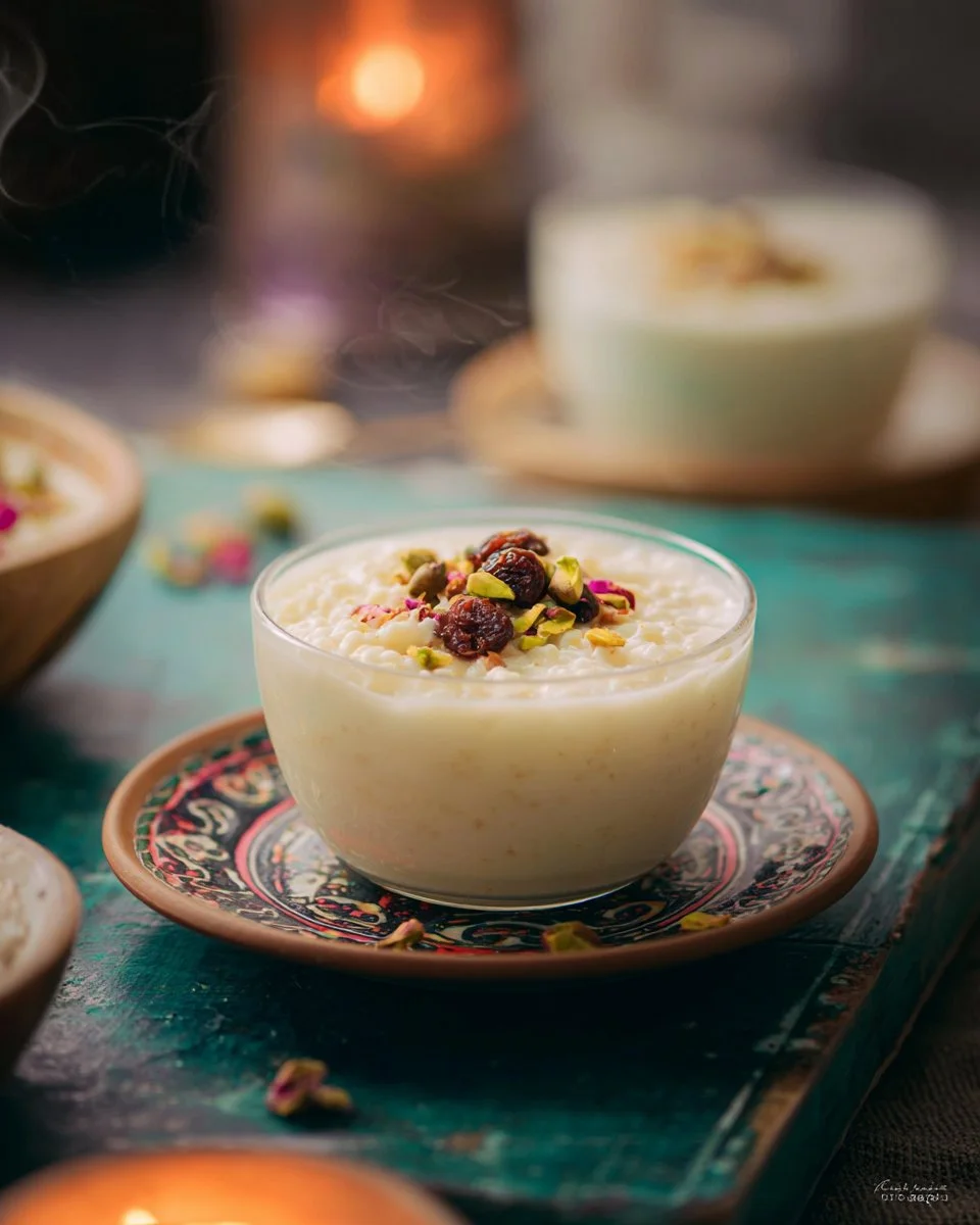 Crème Mhalbi avec Riz et Raisins