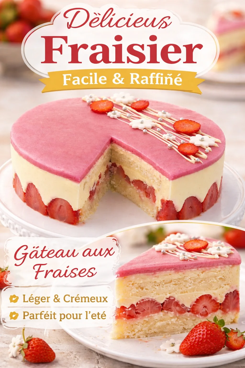 Fraisier recette : Un délice léger et facile à préparer !