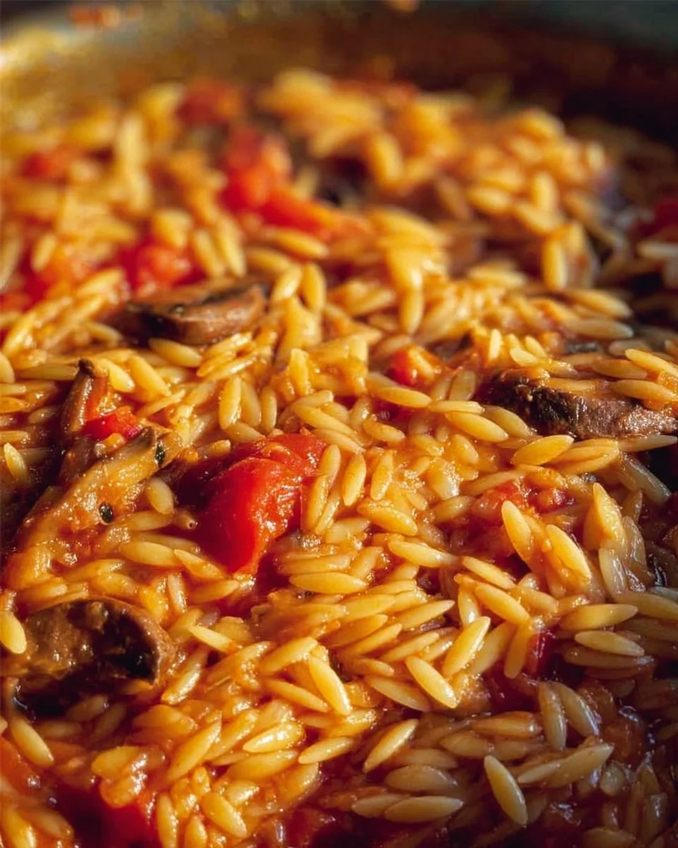 Plat traditionnel grec Giouvetsi avec viande et pâtes, servi dans une cocotte.