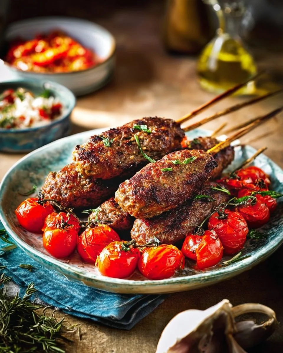 Keftas d'Agneau et Tomates Cerises Rôties