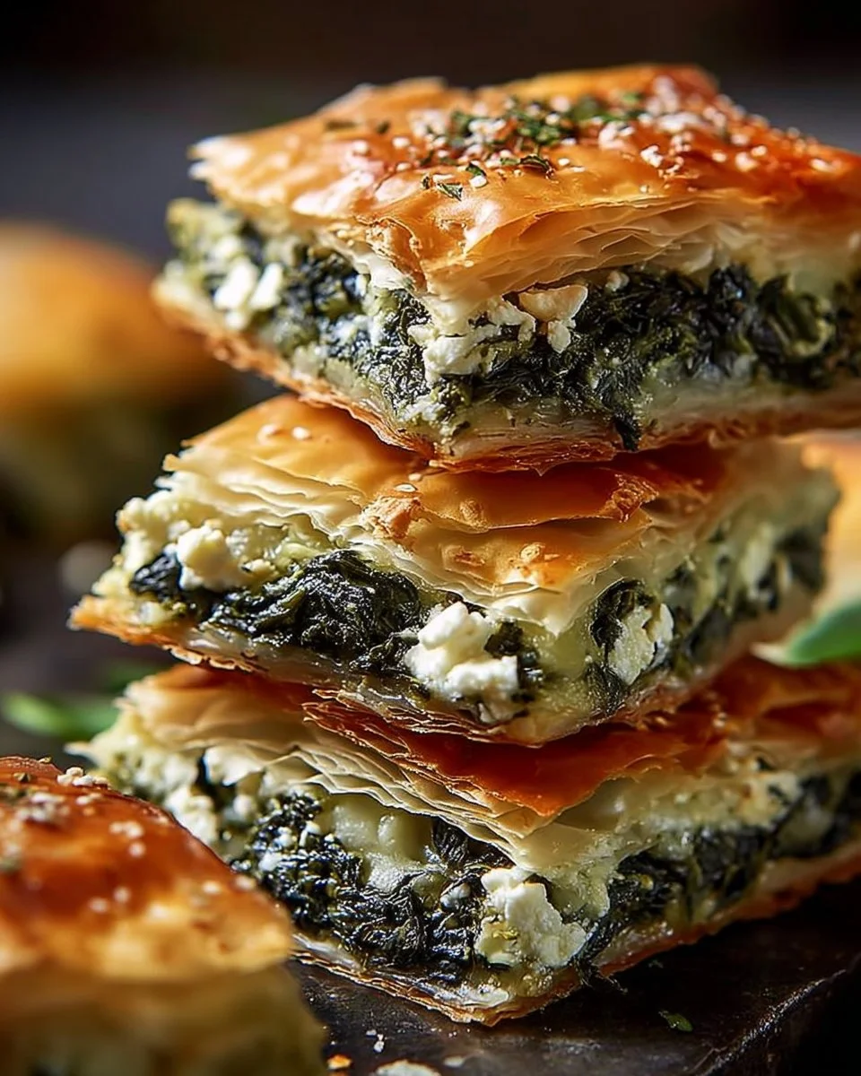 Mini puff pastries garnies d'épinards et de feta pour un apéritif savoureux