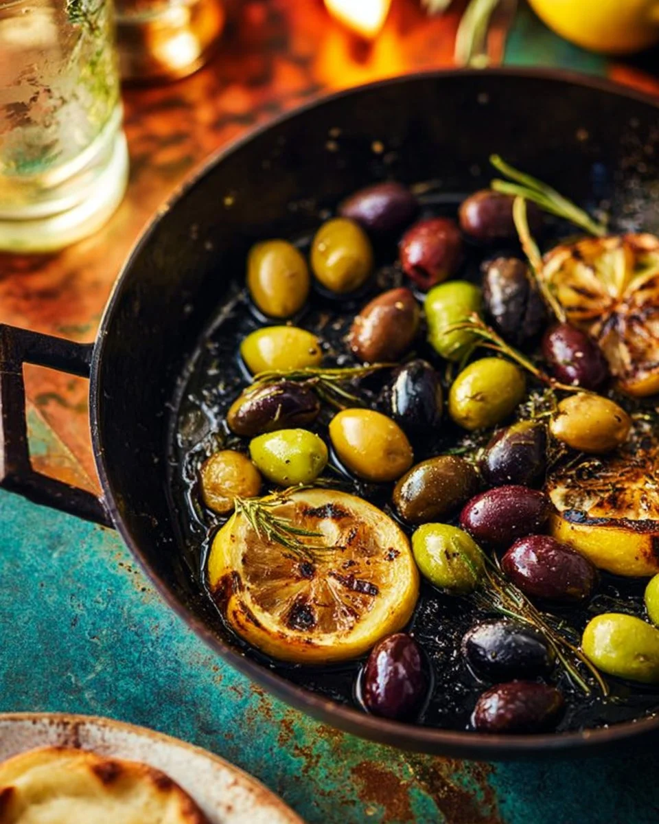 Olives chaudes à l’anis et au citron grillé | RICARDO