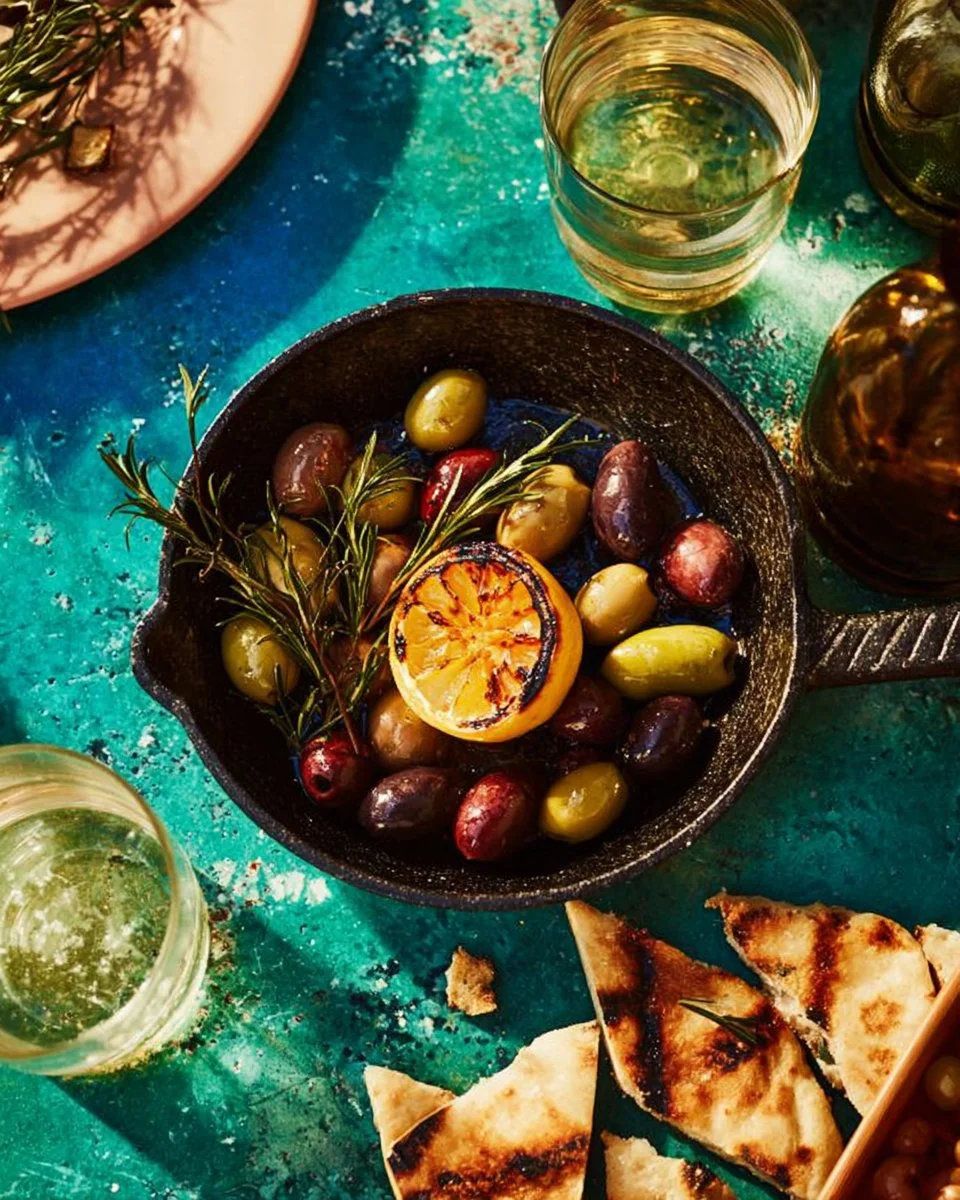 Olives chaudes à l’anis et au citron grillé | RICARDO