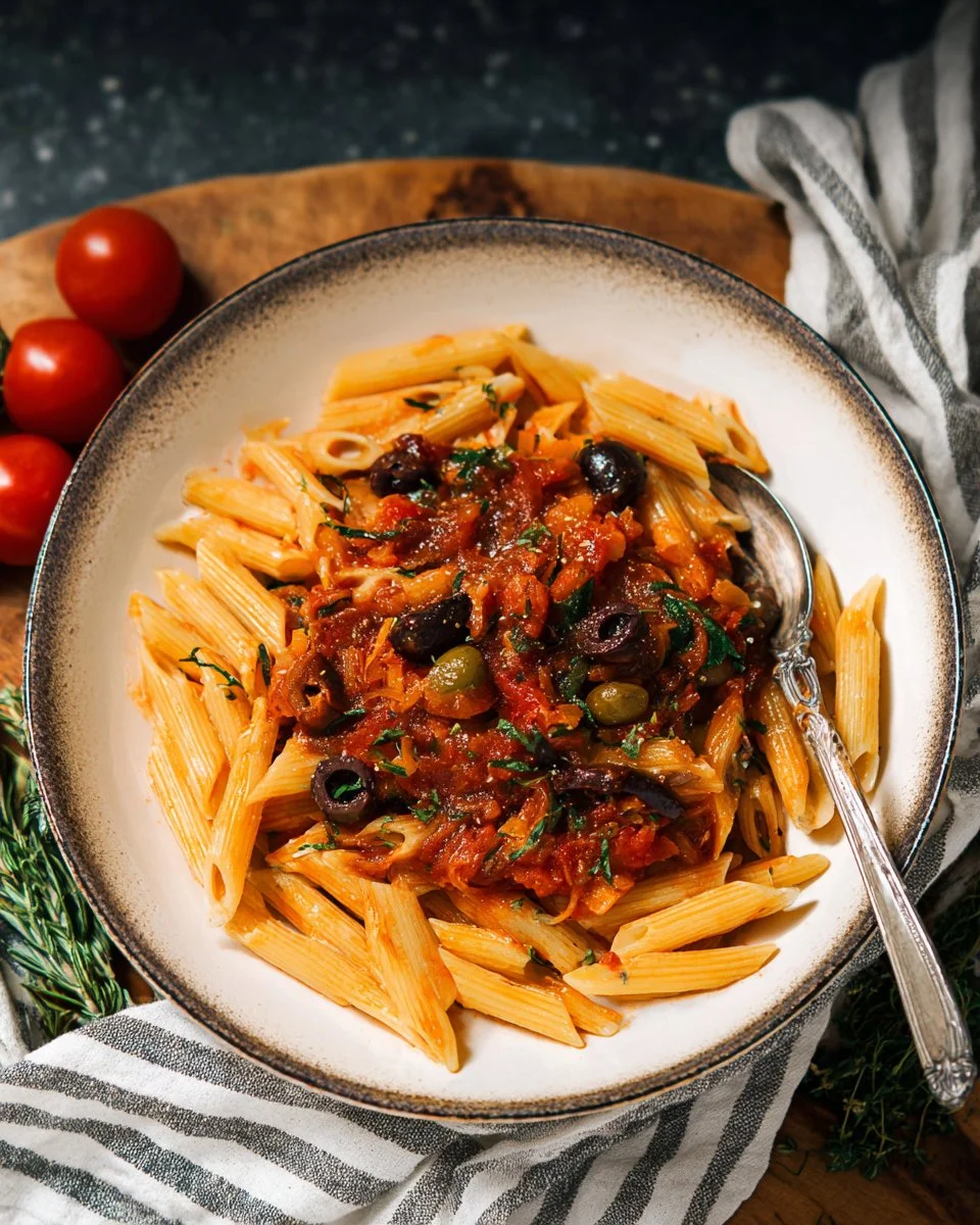 Pâtes à la sauce puttanesca