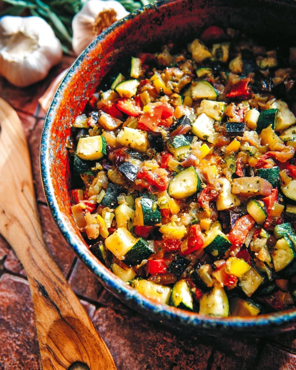 Ratatouille with garlic puree