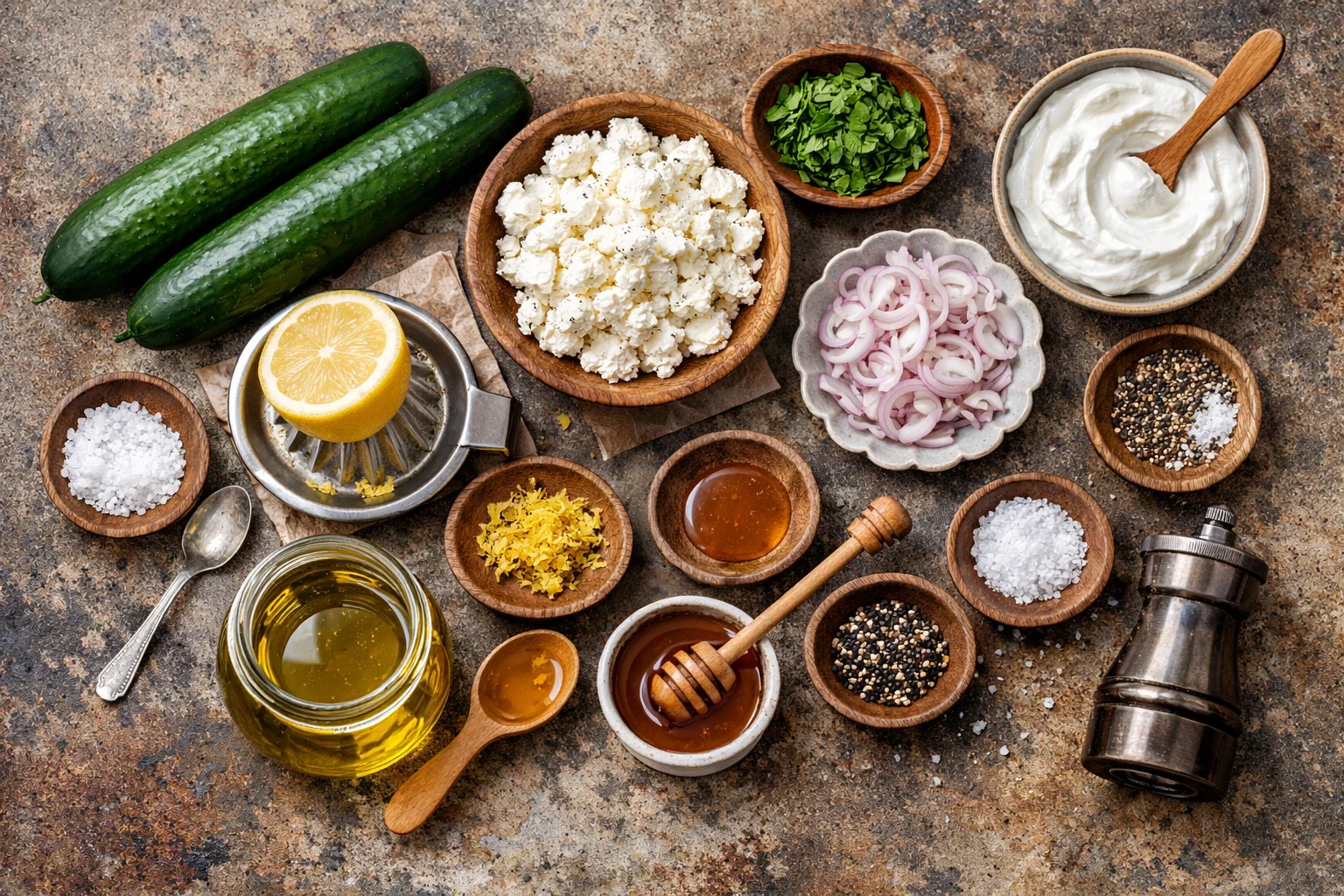 Salade de concombre à la menthe et feta pour l’été