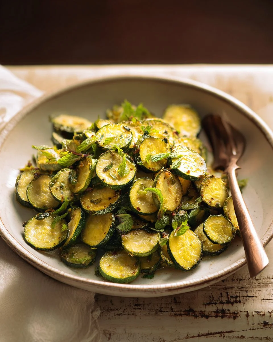 Salade de Courgettes Froides à la Menthe