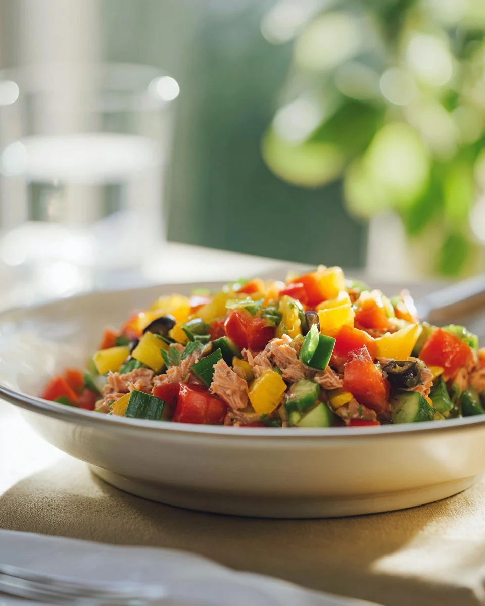 Salade de Thon Tunisienne avec légumes frais et olives