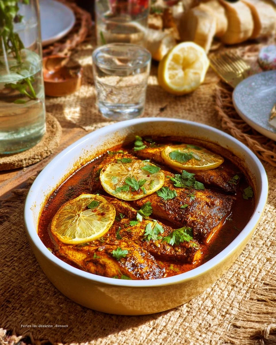 Saumon cuit avec chermoula, un plat savoureux et épicé