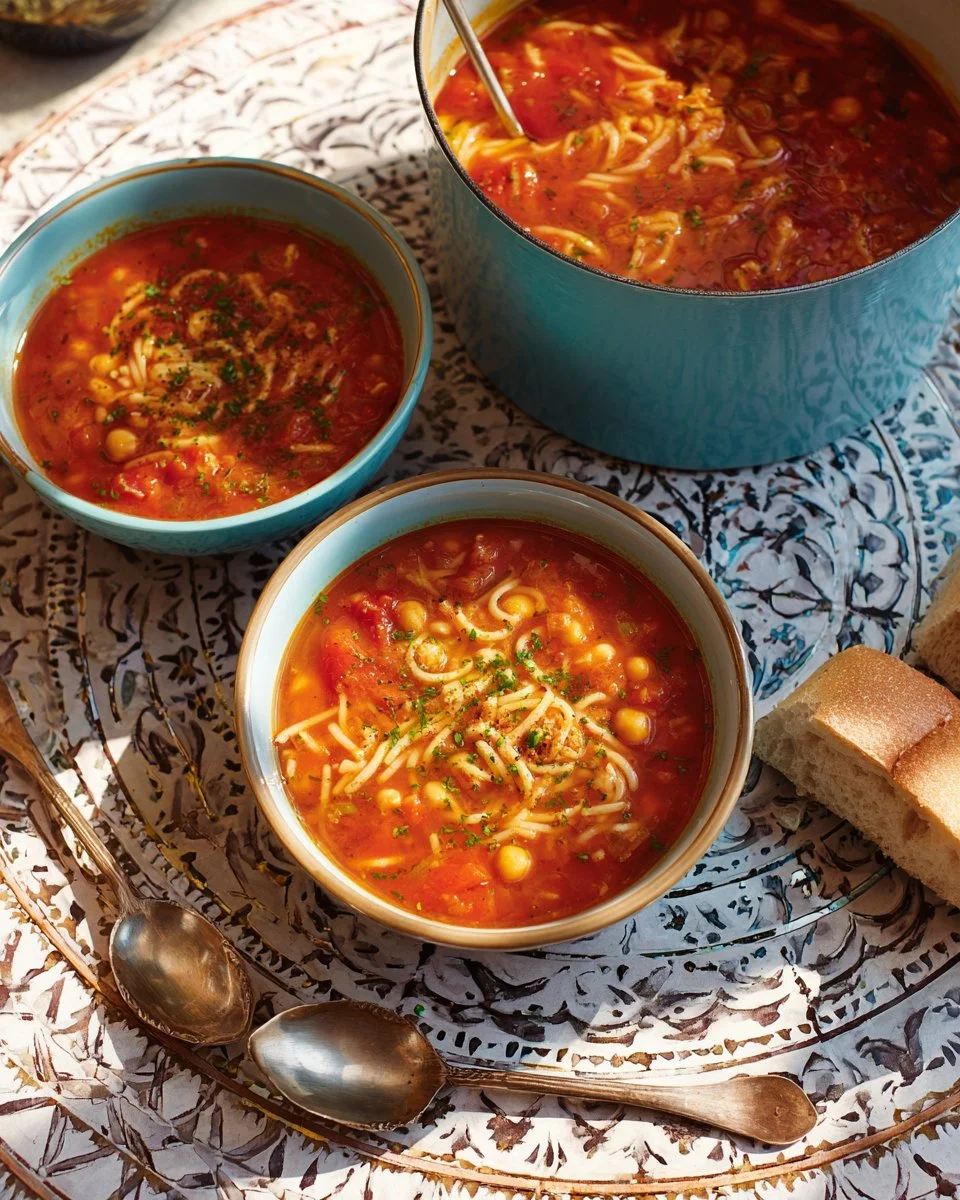 Soupe aux légumineuses traditionnelle marocaine servie dans un bol