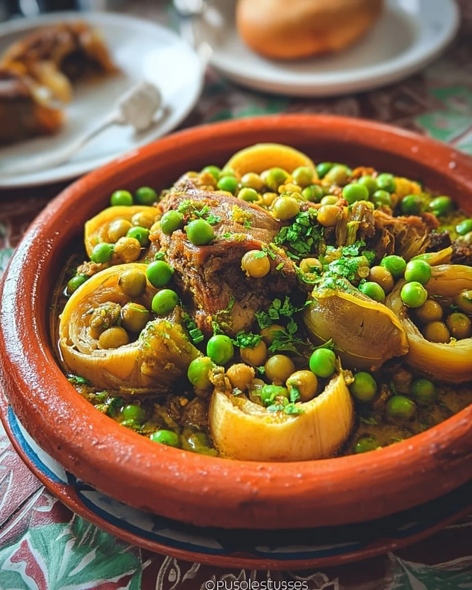 Tajine aux pois, artichauts et fenouil