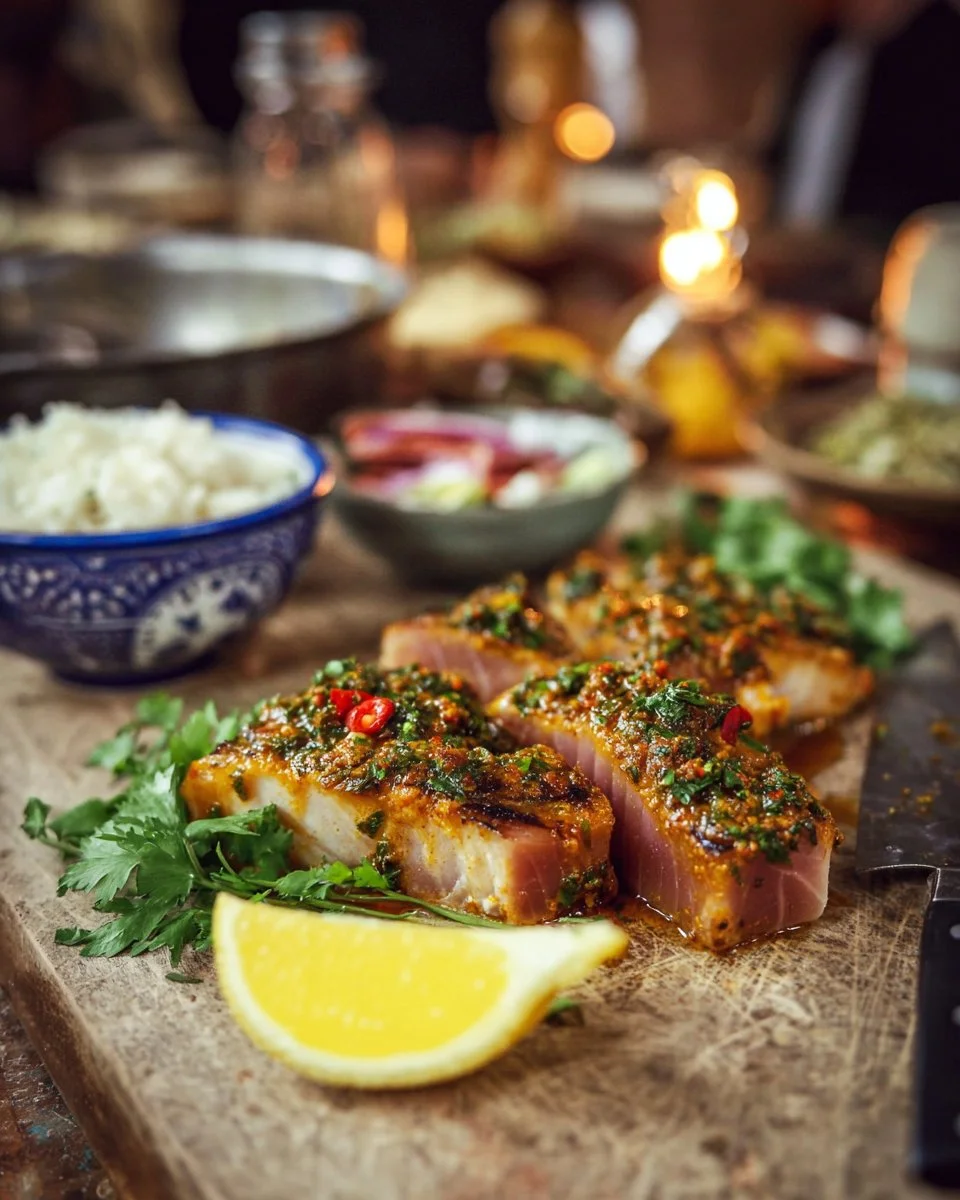 Thon poêlé à la chermoula