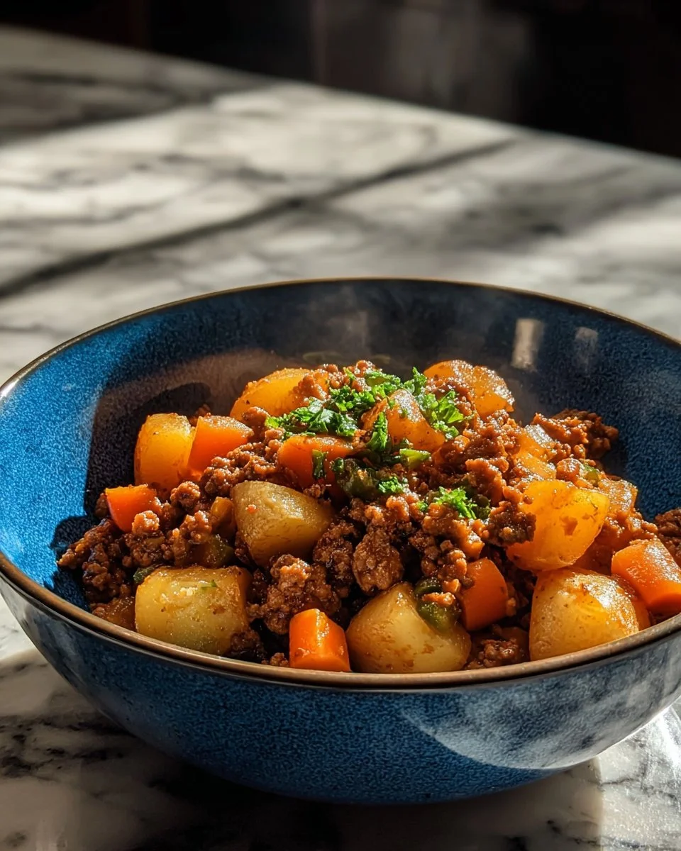 Plat de viande hachée et pommes de terre, un repas réconfortant et savoureux